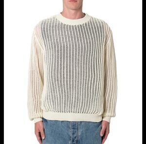 New MNML mesh knit sweater cream size M